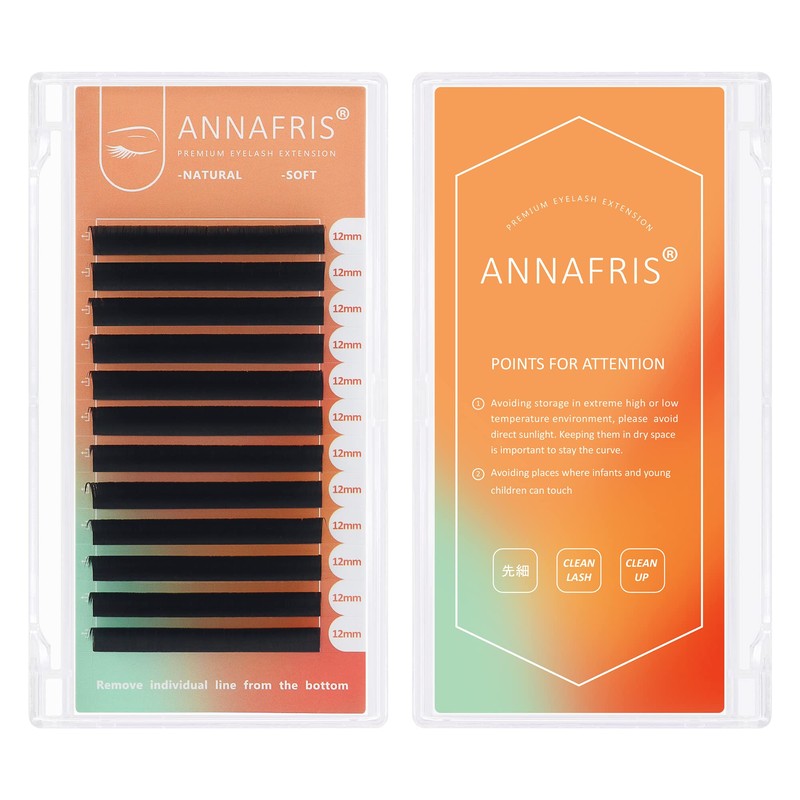 ANNAFRIS Easy Fan Individual Eyelash Extension, Self-Fanning 0.07 D Curl,