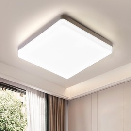 Comely LED Ceiling Light Flat 48 W, IP44 Waterproof Bathroom Lamp Square Ceiling Light, 4000 K 5400 LM LED Ceiling Lighting for Kitchen, Living Room, Bathroom, Bedroom, Kitchen, Balcony, Diameter 30