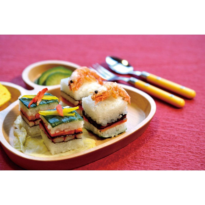 Yamako 803682 Hinoki Cypress Pressed Sushi Mold, Cross Cutting, Approx.