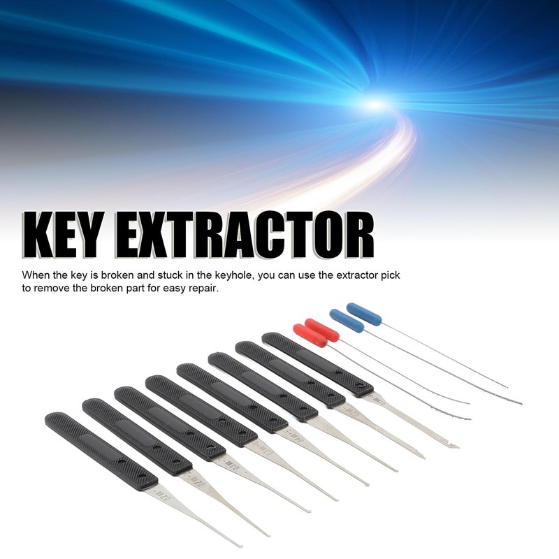 12Pcs Set 0.2-0.4mm Broken Key Extractor Pick Kit for Repair