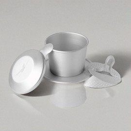 Birdee Phin Coffee Filter - 6 oz Set Silver - Pack of 1 - Aluminum Vietnamese Dripper for Ground Coffee - Portable Camping Coffee Maker