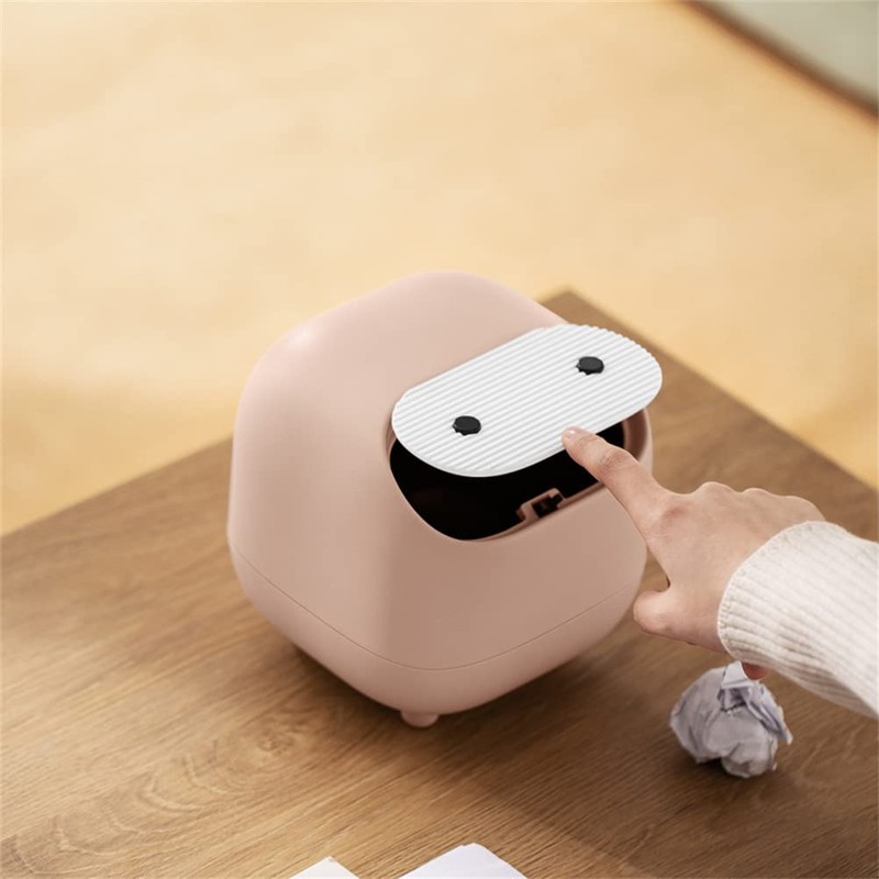 AIWE7D Small Desktop Trash Can with Lid for Desk Trash