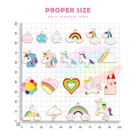 YETOOME 48 Pcs Gold Plated Enamel Unicorn Rainbow Charms Pendant Assorted Unicorn Charm Accessory for DIY Jewelry Making Necklace Bracelet Earring DIY Jewelry Accessories