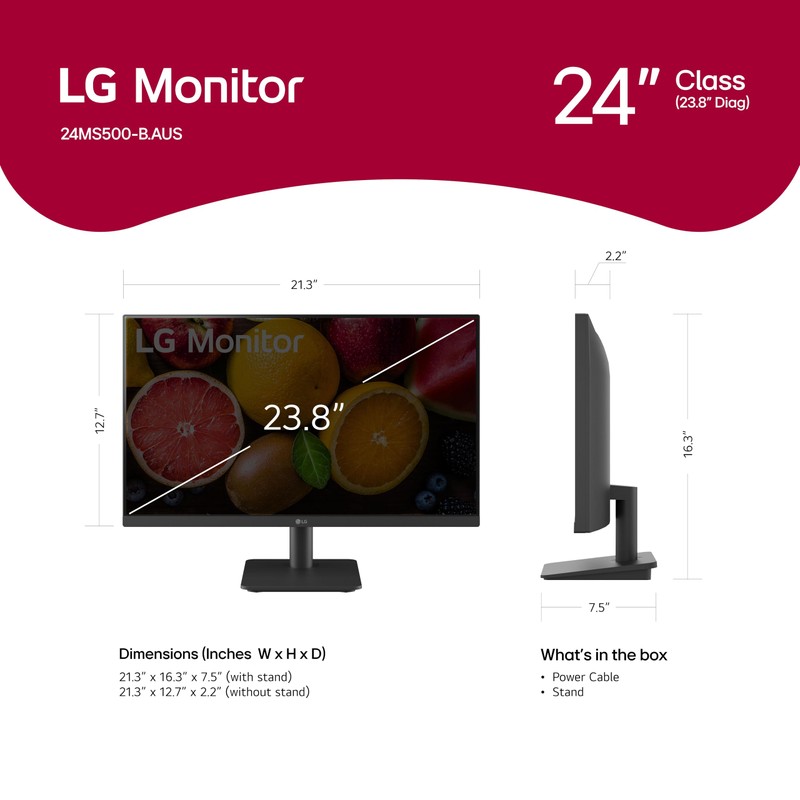 LG 24MS500-B 24 inch IPS Computer Monitor FHD (1920x1080) 100Hz