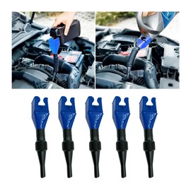 JNNJ 5 Pieces Car Petrol Fuel Funnel, Flexible Draining Tool Snap Funnel, Multifunctional Plastic Fuel Funnels, Car Petrol Fuel Funnel for Motorcycle Car Petrol Gasoline and Household Uses(Blue)