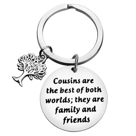 Cousins Gift for Women Men Cousin Keychain Cousins are The Best of Both Worlds, Cousin Jewelry Cousin Keyring Cousin Appreciation Gift Graduation Gifts Christmas Birthday Gifts for Cousins
