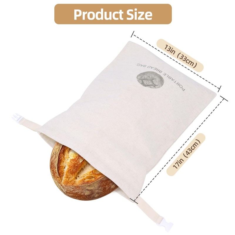chucheng 13x17 inch Beeswax Bread Bag (2 pack)