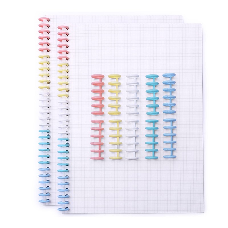 10PCS Binding Spine Combs 6 Holes Plastic Loose Leaf Binder