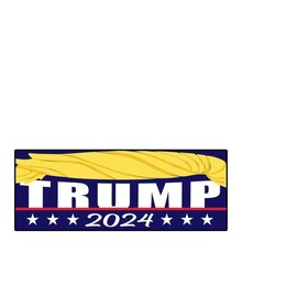 Trump Hair 24 Bumper Sticker Decal (3.37" x 9") | Peel & Stick | Political, Stickers, Politics, Republican, Trump, MAGA, Vote