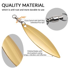 QualyQualy Fishing Lure Spinner Blades Colorado Blades Fishing Tail Spinner Blades for Lure Making (D-Colorado Blades, 20pcs-L)