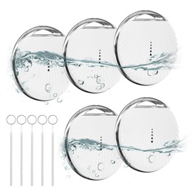 Air Tracker 5 Pack Work with Apple Find My APP (iOS Only, Not for Android), Item Finders with Sound, Keys Finder and Item Locator for Luggage, Backpack, Suitcases, Replaceable Battery (White)