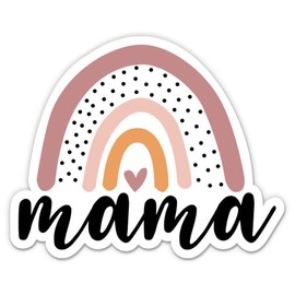 Mama Rainbow Sticker - 3" Laptop Sticker - Waterproof Vinyl for Car, Phone, Water Bottle - Cute Trendy Boho Rainbow Mom Decal
