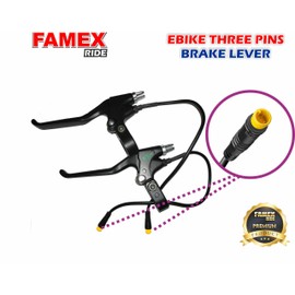 FAMEX RIDE E-Bike Mechanical Brake Sensors Lever 3 Pins, Bike Brakes Lever, One Pair Electric Bike Brake Levers 32cm Wire Waterproof Interface Brake Handles