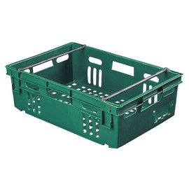 Stack And Nest Bin, 23-3/4 In L, Green