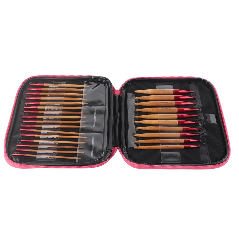 Interchangeable Carbonized Bamboo Needles Set Aluminum Circular Knitting Needles Ring