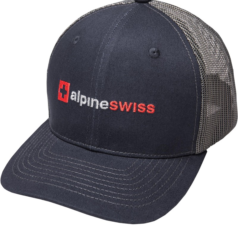 Alpine Swiss Trucker Hat Snapback Mesh Back Cap Adjustable Breathable