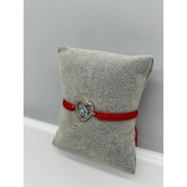 Evil Eye Blue Turkish Lucky Blue Evil Eye Heart Bead Adjustable Rope Bracelet