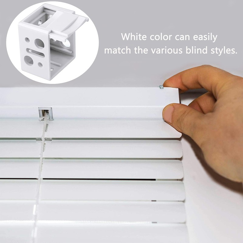 AuRiver 8 PCS Plastic Bracket Blind Brackets 1 Inch White