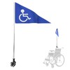 Wheelchairs Safety Flag with 5.3ft Retractable Flagpole and Sturdy Clamp,