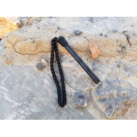 BigDaddy Ferro Rod Fire Starter - The Multiple Color Options - 5in by 1/2in with 550 Paracord Loop Handle by Sirius Survival (Green Camo)