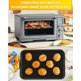 154PCs Air Fryer Liners Compatible with Breville BOV900BSS Smart Oven Air Fryer Pro Convection, 100PCS Parchment Paper, 50PCS Perforated Liners, 4PCS Teflon Baking Mats Accessories for BOV900 Series