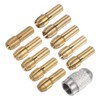 sourcing map 10-Piece Drill Chuck Collet Set 0.5-3.2 mm, Brass