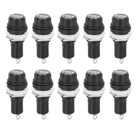 10 Pcs 10A 250V Circuit Board Mount Fuse Holder 5x20mm Screw Cap for Electrical Appliances and Motorcycles