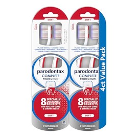 Parodontax - Cepillo de dientes suave de protección completa para encías saludables y dientes fuertes, paquete de 2 x 2
