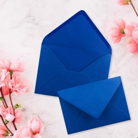 FarbenFroh® Envelope with Pointed Flap, DIN C7, Wet Seal, Small Blank Envelopes, Mini Envelopes, Ideal for Christening, Birth, Christmas and Gift Cards 50 Pieces 18 - Royal Blue