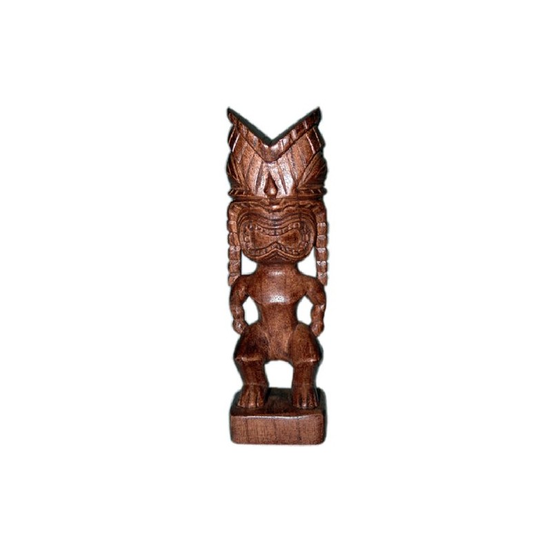 Tiki Hand Carved Wood Hawaiian God Statue Ku