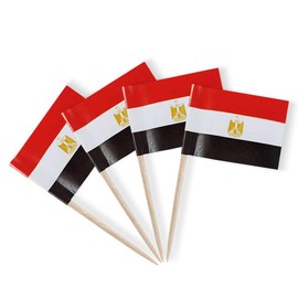 Egypt Flag Egyptian Small Toothpick Flag Decor Mini Cupcake Toppers Cocktail Food Flags Decorations (100 pcs)