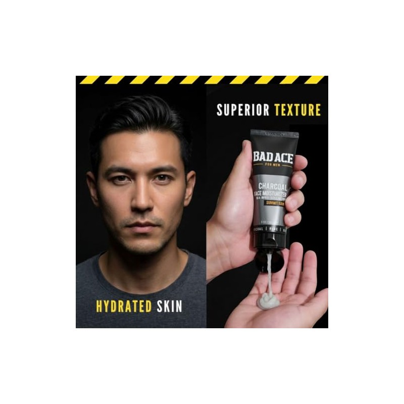 BAD ACE Humectante Facial Carbón para Hombres - Summit Rain...