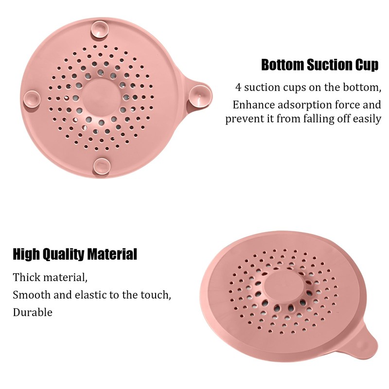 4 Pack Shower Drain Cover Hair Catcher, Silicone Hair Stopper