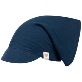 Headscarf Hat Peaked Cap Girls Summer Cotton Muslin, darkblue