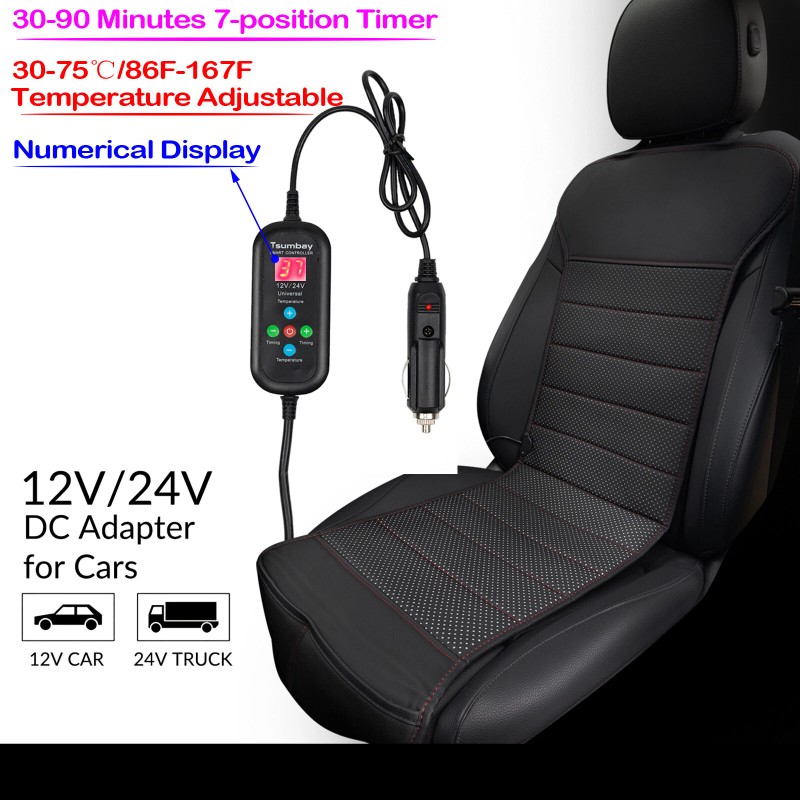XUKEY Universal Car 12-24V Heated Seat Cover Cushion Warmer Pad