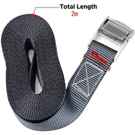 WOSOB Cargo Tightening Belt, 6.6 ft (2 m), Width 1.0 inches (25 mm), Luggage, Motorcycle, Fastening Belt, For Transportation, Earthquake Prevention Goods, Fixed Band, Set of 4