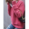 Eurivicy Women's Long Sleeve V Neck Pullover Tops Oversized Chunky