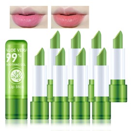 8PCS Aloe Vera Color Changing Moisturizing Lipstick for Women, Magic Temperature Color Change Lipstick Lip Blam Gloss Makeup Gift Set, Long Lasting Nourishing Tinted PH Lip Balm Moisturizer H