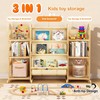 Kids Bookshelf and Toy Storage Organizer, Wood Book Shelf for
