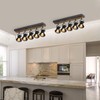 KEESFU 5-Light Track Lighting Kit,Black Semi Flush Mount Ceiling Light