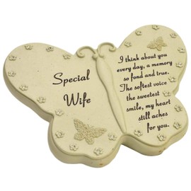Angraves Special Wife Diamante Butterfly Graveside Grave Memorial Plaque Ornament