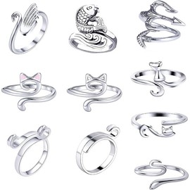 Crochet Ring Tension Rings Adjustable Crochet Ring For Crocheting Finger Yarn Guide Knitting - Color: 6 cat style 3 colors