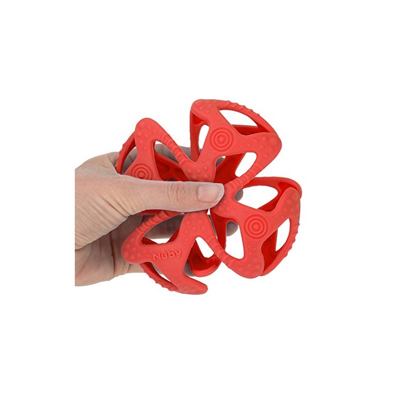 Pelota Mordedera 100% Silicon Rojo