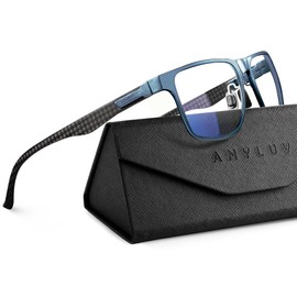 ANYLUV Reading Glasses Men Women Blue Light Blocking, Premium Mens Reading Glasses Al-mg Frame with Spring Hinge Anti Glare
