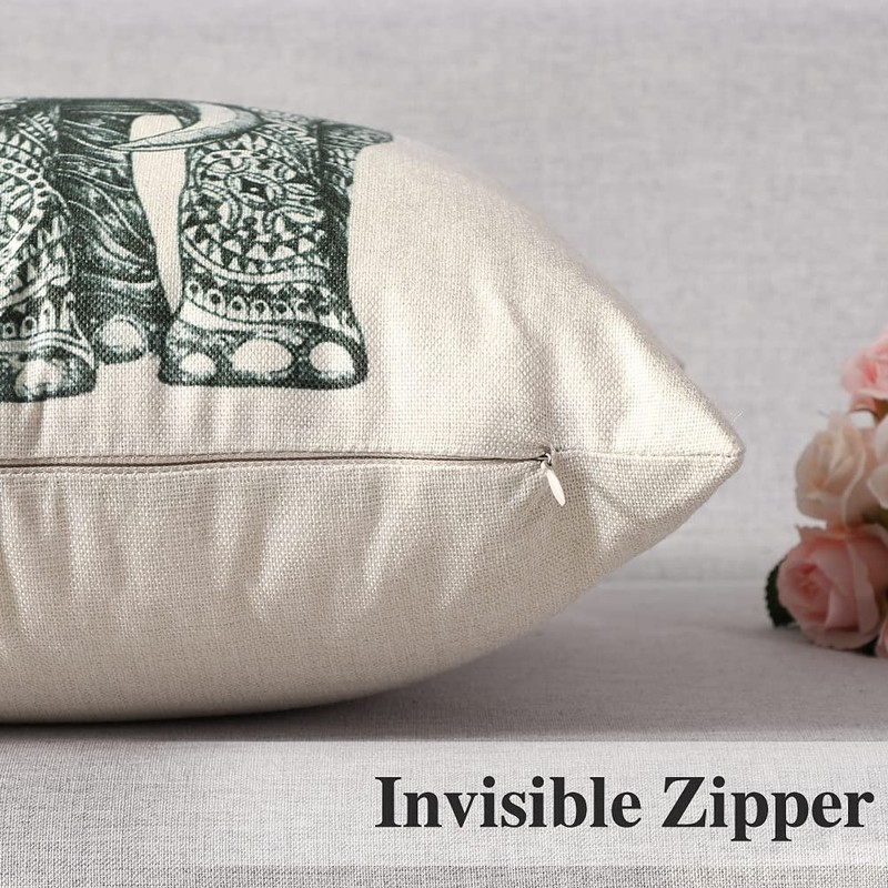 JOTOM Elephant Cushion Covers Couch Throw Pillow Case Throw Pillows