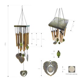 Celercrownv Deep Tone Angel Wind Chime: Outdoor Sympathy Memorial Gift for Bereavement and Condolence, in Memory of a Loved One, Mother or Father - Ideal for Garden or Patio Remembrance