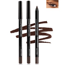 Gel Eyeliner Pencil-3Pcs Brown Gel Eye Liner Waterline Pencil, Longlasting Waterproof Smudge-proof Water Line Pen,Smooth Matte Brown Eyeliner Pen,Christmas Makeup Gift Set for Older Women Girl