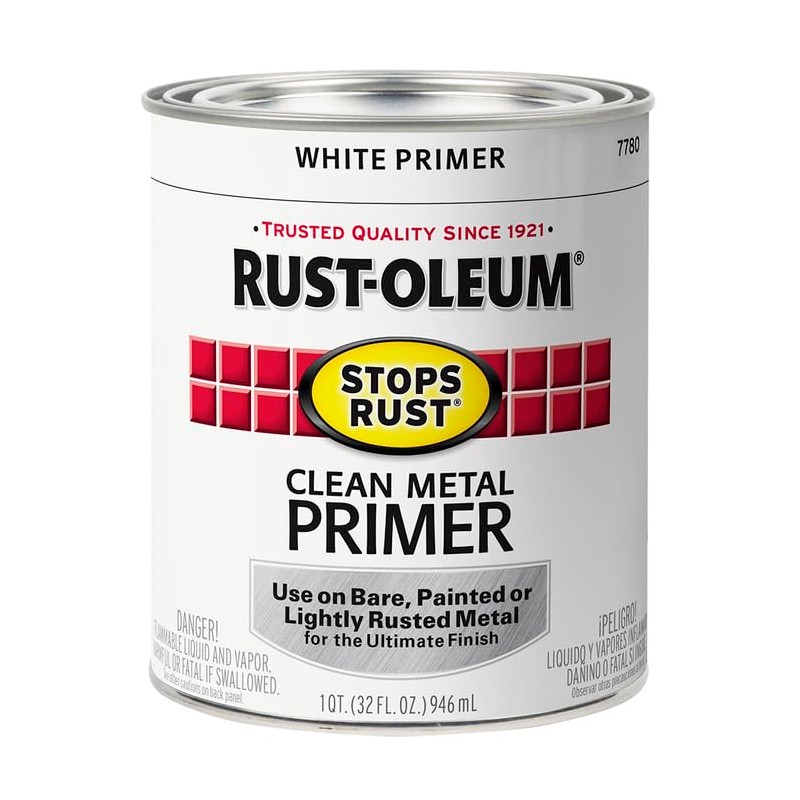 Rust-Oleum 7780502-2PK Stops Rust Clean Metal Brush On Primer, Quart,
