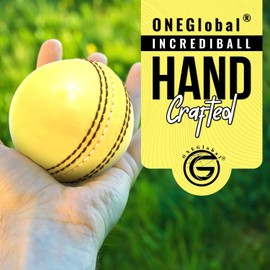 ONEGlobal Incrediball Soft Practice Cricket Ball | Outdoor & Indoor Soft Rubber Cricket Ball With Core & Stitched Seam | For Honing Skills & Family Fun (3-Yellow)