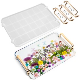YOILES Resin Molds Silicone,Epoxy Resin Casting Craft Mold for Flower Preservation Bookends DIY Art (Large, Tray)